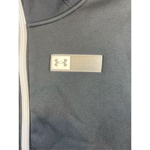 Under Armour Women's Armour Mixed Media ½ Zip Sweatshirt (Black/White) Size Smal - Picture 4 of 9